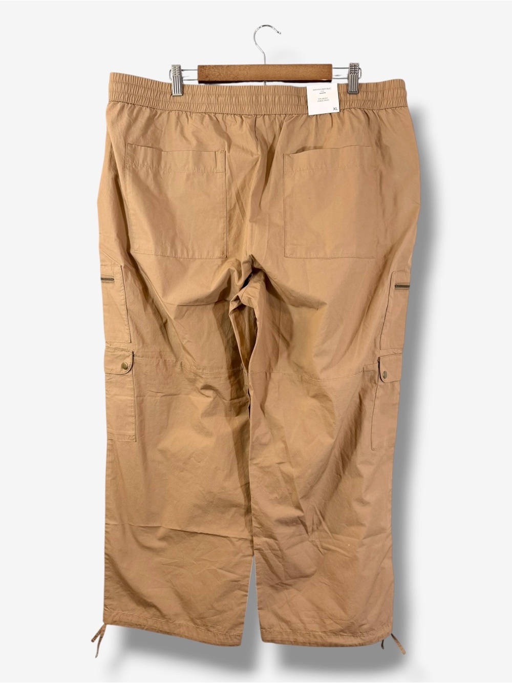Banana Republic High Rise Poplin Straight Pull On Pants Size XL Tan Brown Cargo - Picture 7 of 14